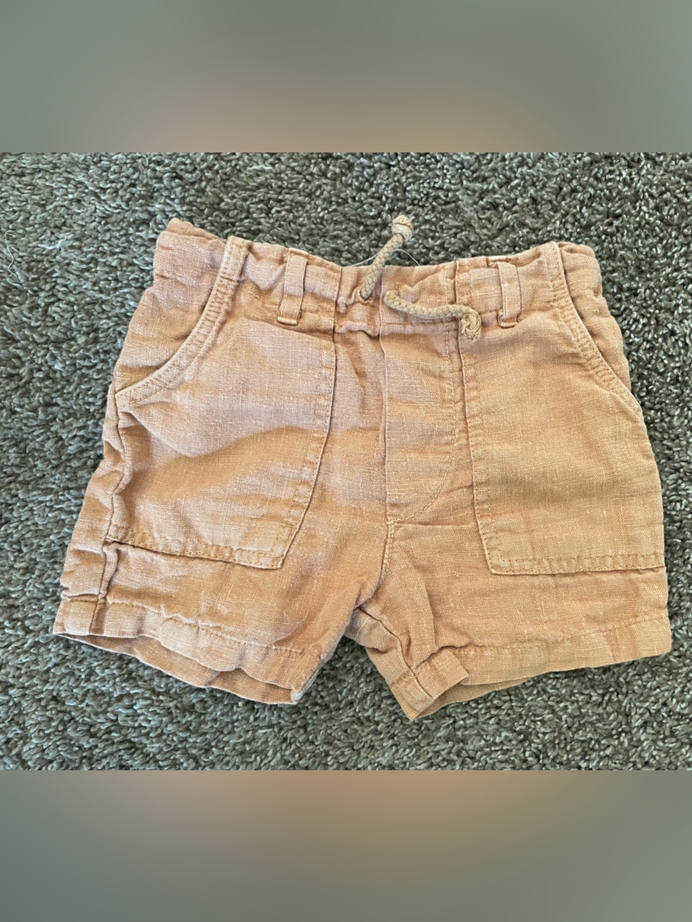 Nico Nico Kids Linen Drawstring Shorts in Light Brown